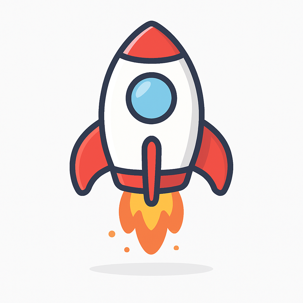 Illustration of a launching rocket